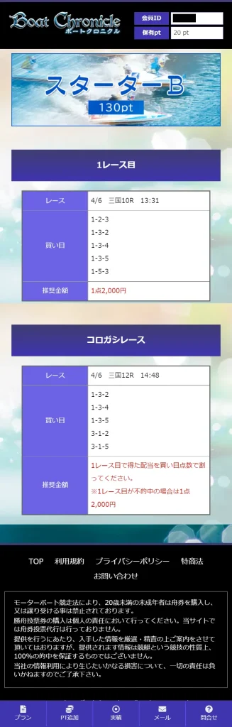 ボートクロニクル 有料予想(2022年4月6日)